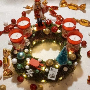 Adventi koszorú zöld hangulatban - Meska.hu