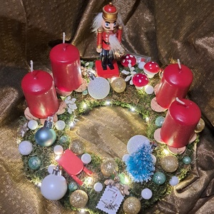 Adventi koszorú világítással, Karácsony, Adventi díszek, Adventi koszorú, , MESKA