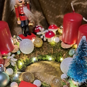 Adventi koszorú világítással - karácsony - adventi díszek - adventi koszorú - Meska.hu