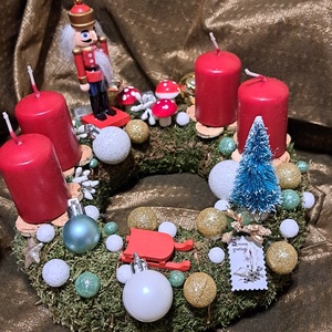 Adventi koszorú világítással - karácsony - adventi díszek - adventi koszorú - Meska.hu