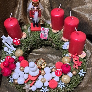 Adventi koszorú világítással - karácsony - adventi díszek - adventi koszorú - Meska.hu