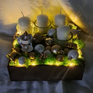 Karácsonyi asztali dísz - karácsony - adventi díszek - adventi asztaldísz - Meska.hu