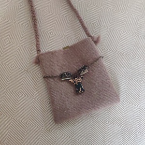 'Ó, ANGYAL!' ünnepi, téli, karácsonyi kistáska / kistarisznya AJÁNDÉK FÜLBEVALÓVAL - táska & tok - kézitáska & válltáska - tarisznya - Meska.hu