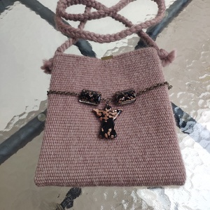 'Ó, ANGYAL!' ünnepi, téli, karácsonyi kistáska / kistarisznya AJÁNDÉK FÜLBEVALÓVAL - táska & tok - kézitáska & válltáska - tarisznya - Meska.hu