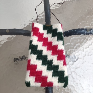 'KARACSUN' kézzel szőtt gyapjú tok/tartó/szütyő a magyarság színeiben - táska & tok - kézitáska & válltáska - tarisznya - Meska.hu
