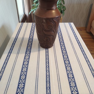 Népi mintás ünnepi terítő pamutcsipke szegéllyel - KÉK - otthon & életmód - lakástextil - abrosz, terítő - asztalfutó - Meska.hu