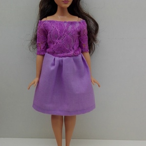 Barbie ruhakészítő csomag Csónaknyakú ruha, DIY (Csináld magad), Egységcsomag, Varrás, MESKA