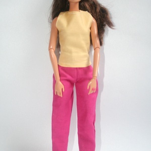 Barbie ruha készítő csomag nadrág és felső, DIY (Csináld magad), Egységcsomag, Varrás, MESKA
