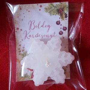 Hópehely mini gyertya - karácsony - karácsonyi lakásdekoráció - karácsonyi illatgyertya, mécses - Meska.hu