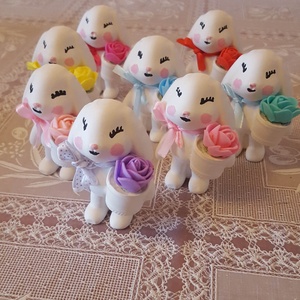 Nyuszika virággal - rózsaszín, Otthon & Életmód, Dekoráció, Dísztárgy, , MESKA