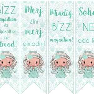 4db-os angyalkás könyvjelző csomag, motiváló idézetekkel - Meska.hu