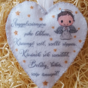 Szív alakú fiú angyalka idézettel barkácsfilcből, Otthon & Életmód, Dekoráció, Dísztárgy, , MESKA