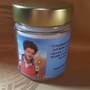 Szent Carlo Acutis üveges gyertya - Meska.hu