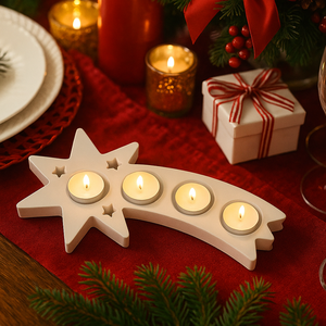 Üstökös, Betlehemi csillag formájú mécsestartó natúr alap - Meska.hu