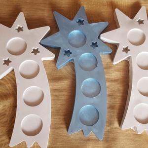 Üstökös, Betlehemi csillag formájú mécsestartó natúr alap - otthon & életmód - gyertya, illat, aroma - mécses és mécsestartó - Meska.hu