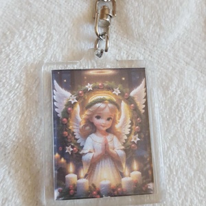 Karácsonyi angyalkás kulcstartó, Karácsony, Karácsonyi lakásdekoráció, Karácsonyi lakásdíszek, , MESKA