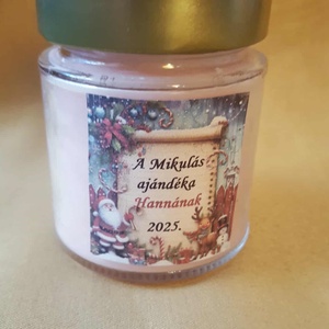 Mikulás gyertya hengeres vagy üveges kiszerelésben, névre szólóan - karácsony - mikulás - mikulás ajándékok - Meska.hu