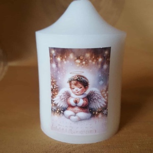 Angyalkás képes gyertya - otthon & életmód - gyertya, illat, aroma - gyertya - Meska.hu