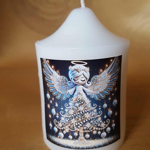 Angyalkás képes gyertya - otthon & életmód - gyertya, illat, aroma - gyertya - Meska.hu