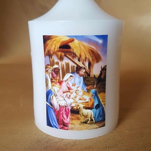 Betlehem képes gyertya - Meska.hu
