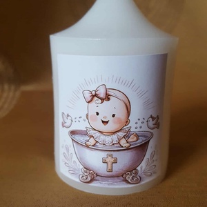 Keresztelő képes gyertya - otthon & életmód - gyertya, illat, aroma - gyertya - Meska.hu