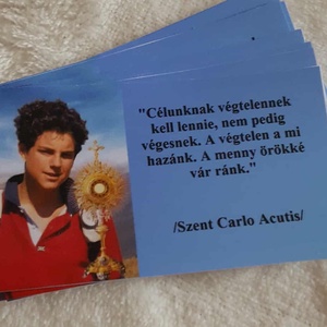 10db Szent Carlo Acutis idézettel matricaként vagy hűtőmágnesként, Otthon & Életmód, Dekoráció, Dísztárgy, , MESKA