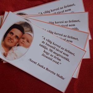 10db Szent Janka Beretta Molla idézettel matricaként vagy hűtőmágnesként, Otthon & Életmód, Dekoráció, Dísztárgy, , MESKA