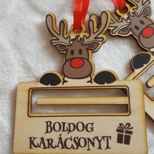 Rénszarvas pénzátadó és karácsonyfadísz , Karácsony, Karácsonyi ajándékozás, Karácsonyi ajándékcsomagolás, , MESKA