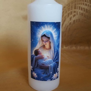Szűz Mária a kis Jézussal gyertya - Meska.hu