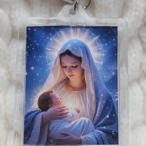 Szűz Mária a Kis jézussal a karjában kulcstartó - Meska.hu