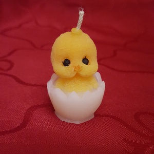 Cuki csibe tojáshéjban gyertya - Meska.hu