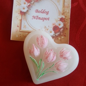 Szív formájú tulipános illatviasz - otthon & életmód - gyertya, illat, aroma - gyertya - Meska.hu