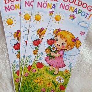 10db-os Boldog nőnapot mágneses könyvjelző kislányoknak - otthon & életmód - dekoráció - dísztárgy - Meska.hu