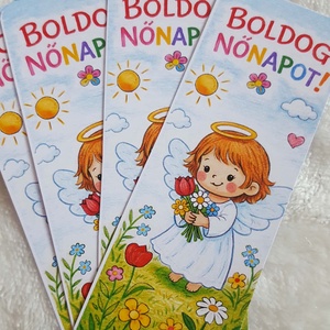 10db-os Boldog nőnapot mágneses könyvjelző kislányoknak - otthon & életmód - dekoráció - dísztárgy - Meska.hu