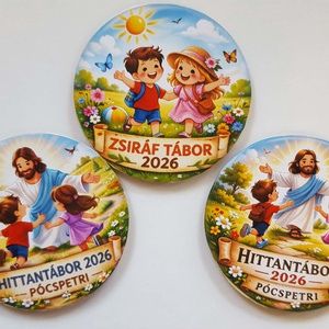 Nyári tábor kitűző normál és hittantáborban részt vevő gyerekeknek - Meska.hu