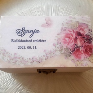 Elsőáldozás, keresztelő pénzátadó emlékőrző doboz - Meska.hu