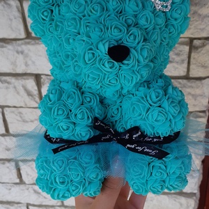 25cm rózsa maci türkiz kék -  - Meska.hu