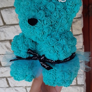 25cm rózsa maci türkiz kék -  - Meska.hu