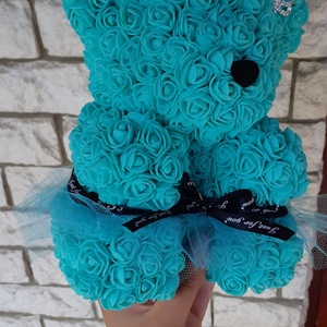 25cm rózsa maci türkiz kék -  - Meska.hu
