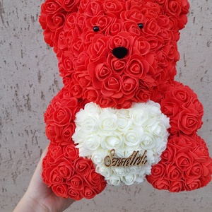35cm piros rózsa maci -  - Meska.hu