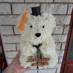 FOGLALT Nagyné Mónika Ballagási emlék 25cm rózsa maci - otthon & életmód - dekoráció - Meska.hu