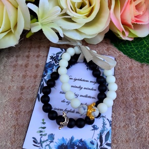 Koronás páros ásvány karkötő - ékszer - karkötő - bogyós karkötő - Meska.hu