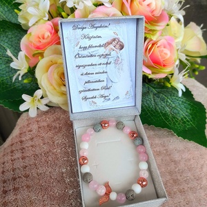 Rose gold angyalos örömanya karkötő, Esküvő, Emlék & Ajándék, Szülőköszöntő ajándék, Ékszerkészítés, MESKA