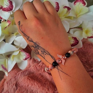 Rose gold angyal karkötő - ékszer - karkötő - ásványkarkötő - Meska.hu