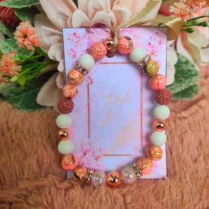 Jade rose gold karkötő, Ékszer, Karkötő, Ásványkarkötő, Ékszerkészítés, MESKA