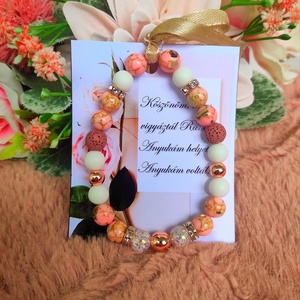 Jade rose gold pedagógusnak karkötő , Ékszer, Karkötő, Ásványkarkötő, Ékszerkészítés, MESKA