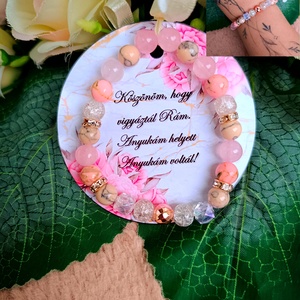 Rose gold ásvány karkötő ajándék pedagógusnak, Ékszer, Karkötő, Bogyós karkötő, Ékszerkészítés, MESKA
