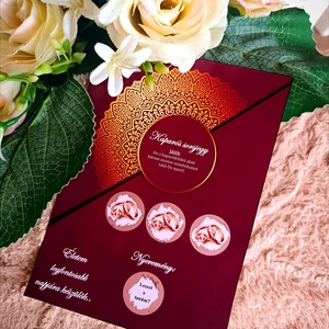 Tanúfelkérő ajándék kaparós sorsjegy bordó, Esküvő, Meghívó & Kártya, Tanú felkérő, Mindenmás, MESKA