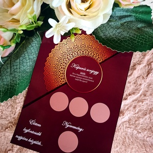 Tanúfelkérő ajándék kaparós sorsjegy bordó - esküvő - meghívó & kártya - tanú felkérő - Meska.hu