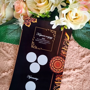 Nyugdíjba vonulás ajándék kaparós sorsjegy fekete  - karácsony - karácsonyi ajándékozás - karácsonyi képeslap, üdvözlőlap, ajándékkísérő - Meska.hu